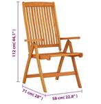 2 Eucalyptushouten Tuinstoelen – Opvouwbaar en Verstelbaar, Tuin en Terras, Tuinstoelen, Verzenden, Nieuw, Hout