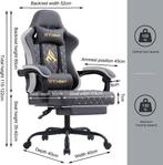 Symino FZ Gaming Stoel - Met Voetsteun en Verstelbare Rugleu, Verzenden, Zo goed als nieuw