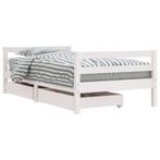Wit Kinderbed met Lades - - Retourdeal, Nu 47% Goedkoper!, Nieuw, 70 tot 85 cm, Ophalen of Verzenden, Lattenbodem