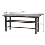 Werkbank zwart 200 cm met zinken werkblad - werkbank metaal, Ophalen of Verzenden, Nieuw