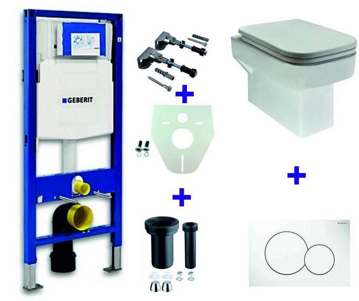 Geberit UP-320 + Carre OnePack + Sigma 01 wit, Doe-het-zelf en Verbouw, Sanitair, Nieuw, Verzenden