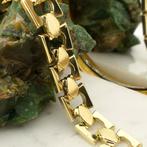 Gouden Bismarck schakel armband | 19 cm (schakelarmband), Ophalen of Verzenden, Gebruikt, Overige kleuren, Goud
