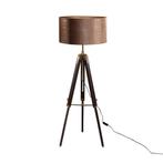 Vloerlamp messing tripod met velours kap krokodil 50cm -, Nieuw, Overige materialen, Klassiek / Antiek, 150 tot 200 cm