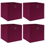 vidaXL Opbergboxen 4 st 32x32x32 cm stof donkerrood, Huis en Inrichting, Verzenden, Nieuw