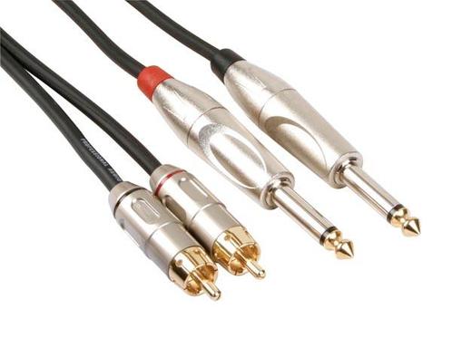 Rca-jack kabel 2 x rca mannelijk naar jack 6.35 mm mono 5 m, Audio, Tv en Foto, Audiokabels en Televisiekabels, Nieuw, Verzenden