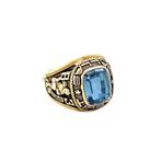 Herenring met blauwe spinel 10 krt, Ophalen of Verzenden, Nieuw