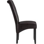 Eetkamerstoel, ergonomisch, massief hardhout - bruin, Set va, Huis en Inrichting, Stoelen, Verzenden, Nieuw