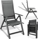 Tuinstoel - Ligstoel - Verstelbaar - Opvouwbaar - Antraciet, Caravans en Kamperen, Kampeermeubelen, Verzenden, Zo goed als nieuw