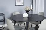 Eettafel - James - 115 cm - Zwart/Goud - Jörn, Huis en Inrichting, Verzenden, Nieuw