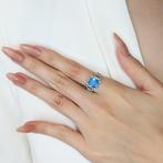 Ring - 18 karaat Witgoud - 2.36ct. tw. Topaas - Diamant, Sieraden, Tassen en Uiterlijk, Ringen, Nieuw