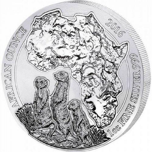Rwanda / Ruanda African Stokstaartjes 1 oz 2016 (capsule), Postzegels en Munten, Munten | Afrika, Losse munt, Zilver, Overige landen