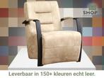 Leren fauteuil Magnificent - Kenia Taupe (taupe/bruin), Nieuw, Ophalen of Verzenden, 50 tot 75 cm, Industrieel, Modern
