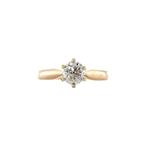 Gouden solitair ring met diamant 0.50ct. 14 karaat, Verzenden, Zo goed als nieuw, Wit, Goud