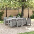 vidaXL Tuin Eetset 9 pcs Wit Polypropyleen, Tuin en Terras, Verzenden, Nieuw
