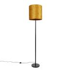 Klassieke vloerlamp zwart kap goud 40 cm  - Simplo, Huis en Inrichting, Nieuw, Overige materialen, Klassiek / Antiek, 150 tot 200 cm