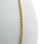 Gouden vossenstaart schakel ketting | 42,5 cm (unisex), Sieraden, Tassen en Uiterlijk, Ophalen of Verzenden, Gebruikt, Overige kleuren