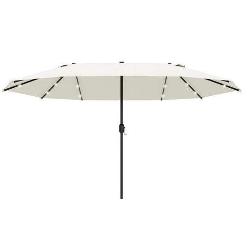 TRUUSK Dubbele Parasol Met LED, 440 X 256 Cm, Tuinparasol Me, Tuin en Terras, Parasols, Nieuw, Verzenden