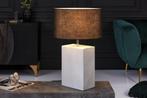 Design tafellamp NOBLE 55cm wit marmeren voet stoffen kap -, Huis en Inrichting, Lampen | Tafellampen, Nieuw, Ophalen of Verzenden