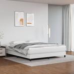 vidaXL Boxspring bed kunstleer wit 160x200 cm, Huis en Inrichting, Slaapkamer | Bedden, Overige materialen, Verzenden, Wit, 200 cm