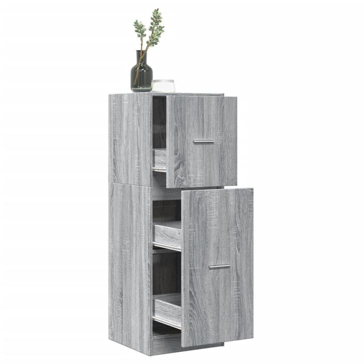 vidaXL Apothekerskast 40x41x118 cm bewerkt hout grijs sonoma, Huis en Inrichting, Kasten | Overige, Nieuw, Verzenden