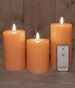Ledkaars 3d flame wax candle rustiek peach annas collection, Ophalen of Verzenden, Nieuw
