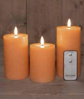Ledkaars 3d flame wax candle rustiek peach annas collection, Hobby en Vrije tijd, Knutselen, Nieuw, Ophalen of Verzenden