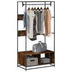vidaXL Kledingkast 90x50x180 cm bewerkt hout gerookt, Kleding | Dames, Kledingrekken, Verzenden, Nieuw