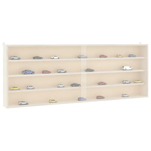 vidaXL Houten verzamelvitrine met deuren 100x8,5x37 cm, Huis en Inrichting, Woonaccessoires | Wandplanken en Boekenplanken, Nieuw