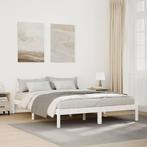 vidaXL Bedframe extra lang zonder matras grenenhout wit, Verzenden, Wit, Hout, Nieuw