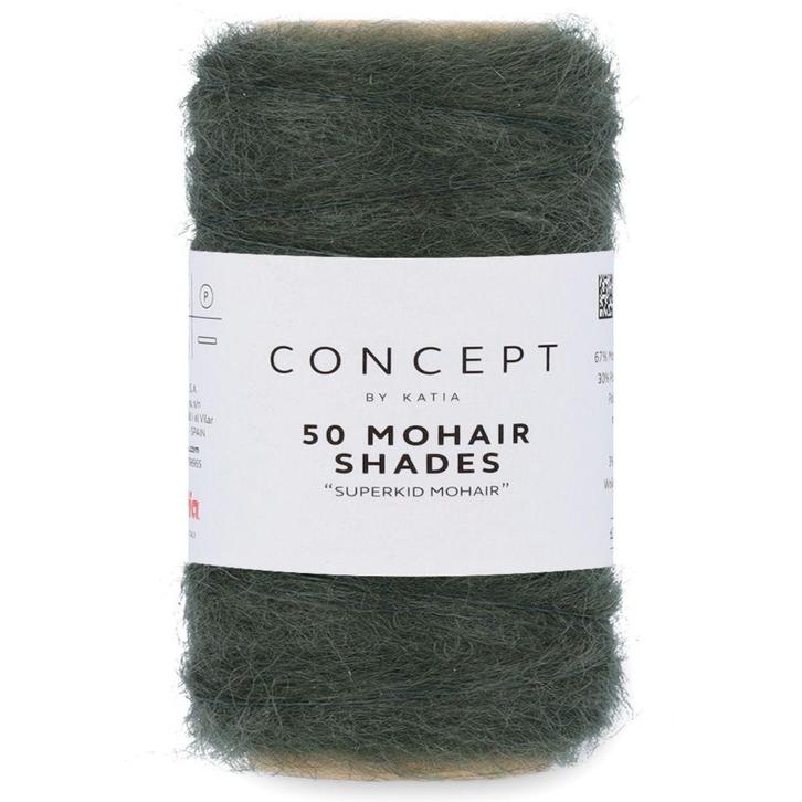 Katia Concept 50 Mohair Shades - 25 donkergroen - Mohair G, Hobby en Vrije tijd, Breien en Haken, Ophalen of Verzenden