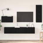 vidaXL Wand TV Kast Wandgemonteerd 4 pcs Zwart eiken 200 x, Huis en Inrichting, Kasten | Televisiemeubels, Verzenden, Nieuw, Overige houtsoorten