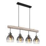 Hanglamp RYAN 15.0 cm 4-lichts Zwart, Smoked, Huis en Inrichting, Lampen | Hanglampen, Ophalen of Verzenden, Nieuw, Metaal, Minder dan 50 cm