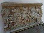 sculptuur, Altorilievo in marmo, battaglia. - 40 cm - Marmer
