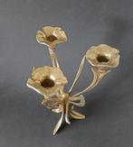 Kandelaar Mid-Century - Gegoten messing - bouquet de fleurs, Antiek en Kunst