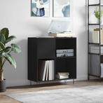 vidaXL Platenkast 84,5x38x89 cm bewerkt hout zwart, Huis en Inrichting, Woonaccessoires | Cd- en Dvd-rekken, Verzenden, Nieuw
