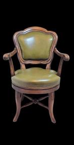 Bureaustoel - Hout, Leder - antieke draaistoel 75, Antiek en Kunst