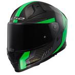 LS2 FF811 Vector II Carbon Grid Mat Fluo Groen Integraalhelm, Integraalhelm, S, Nieuw met kaartje, Overige merken