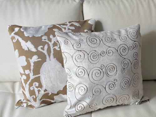 Set kussens San Leucio champagne fantasie ramages, Antiek en Kunst, Antiek | Kleden en Textiel