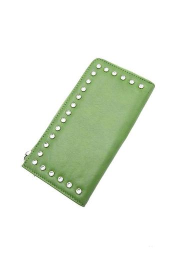 Leren portemonnee dames GROEN kleur, vele vakken beschikbaar voor biedingen