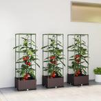 Hoogbed Met Klimrek 3-delige Set Plantenbak Bloembak Met Afv, Verzenden, Nieuw