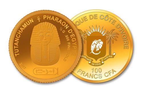 Kleinste goud munt: Egyptische goden - Toetanchamon, Postzegels en Munten, Munten en Bankbiljetten | Verzamelingen, Verzenden