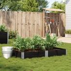 vidaXL Plantenbak 150x100 cm massief grenenhout zwart, Tuin en Terras, Bloembakken en Plantenbakken, Verzenden, Nieuw, Hout