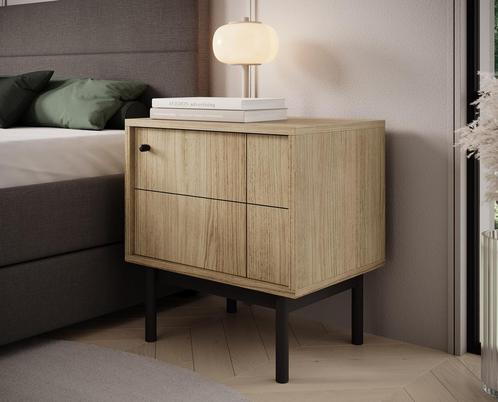 Meubella Nachtkastje eiken 54x39x57 cm | 1 deurtje, Huis en Inrichting, Slaapkamer | Nachtkastjes, Nieuw, Verzenden