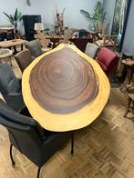 Ovale suar boomstamtafels uniek, Huis en Inrichting, Tafels | Eettafels, Modern klassiek robuust boomstam landelijk, 100 tot 150 cm