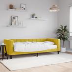vidaXL Slaapbank met matras 80x200 cm fluweel geel, Eenpersoons, Verzenden, Nieuw, 80 cm