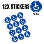 12 stuks Stickers Rolstoel Toegankelijk Deursticker Invalide, Verzenden, Nieuw
