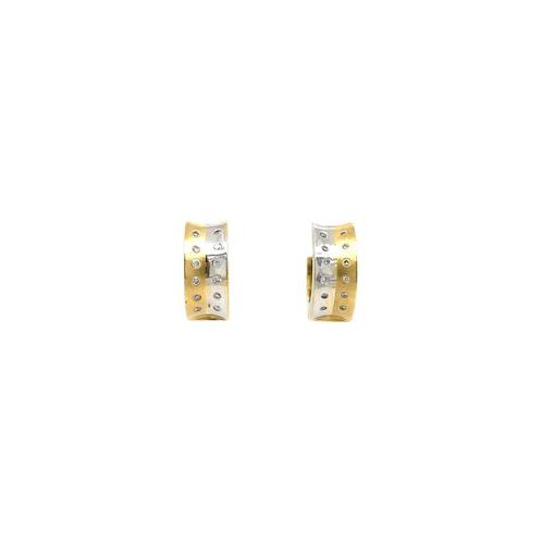 Gouden oorringen met diamant 18 krt, Sieraden, Tassen en Uiterlijk, Oorbellen, Goud, Zo goed als nieuw, Goud, Verzenden