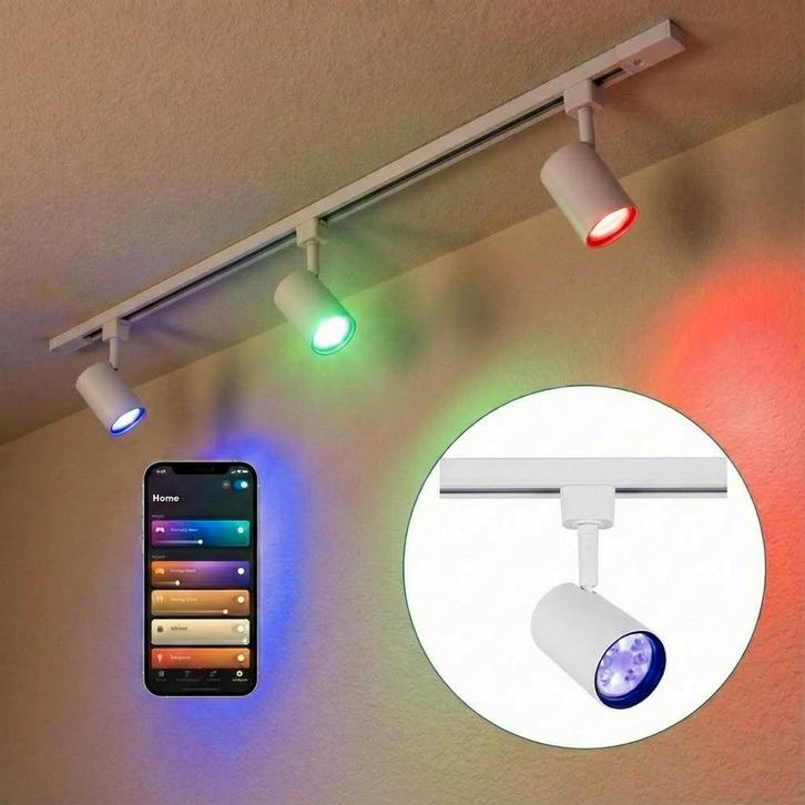 Smart Railsysteem 1-fase | Wit | 1 Meter | HUE compatible, Huis en Inrichting, Lampen | Plafondlampen, Nieuw, Ophalen of Verzenden