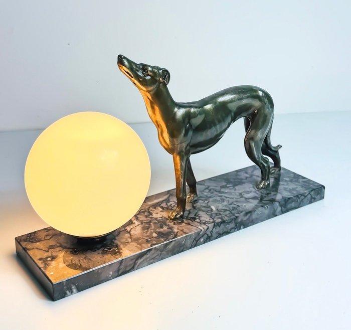 Tafellamp - Windhond - Metaal, Marmer, Glas, Antiek en Kunst, Curiosa en Brocante