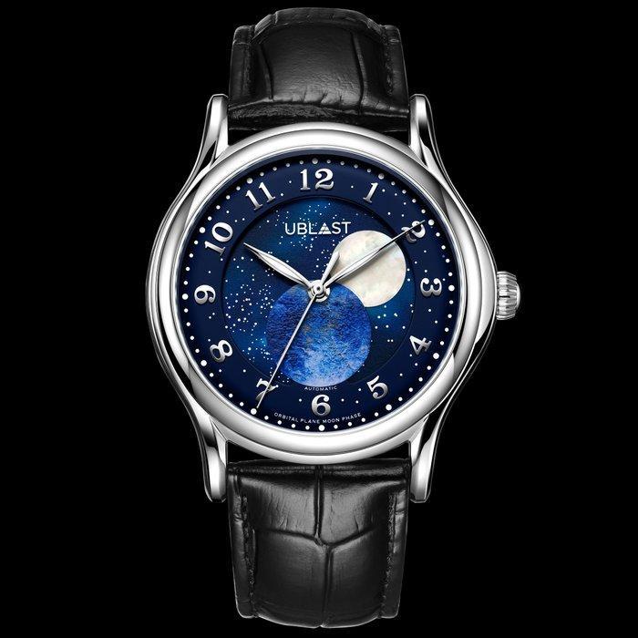 Ublast - Orbital Plane - Automatic Moon Phase - UBORPL42BU -, Sieraden, Tassen en Uiterlijk, Horloges | Heren